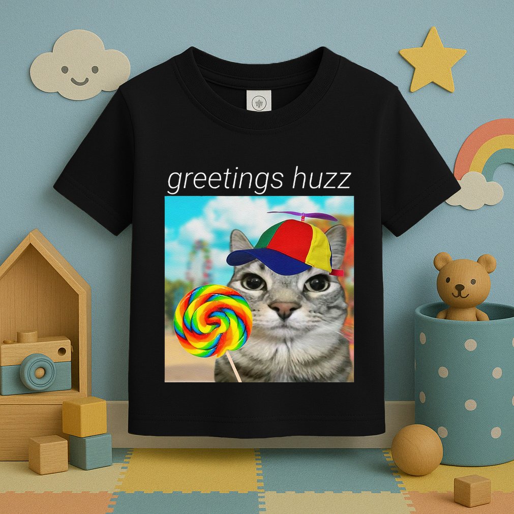 Greetings Huzz Funny Gen Z Gen Alpha Slang Meme Gift Toddler T-Shirt
