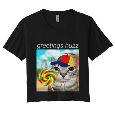 Greetings Huzz Funny Gen Z Gen Alpha Slang Meme Gift Crop Top