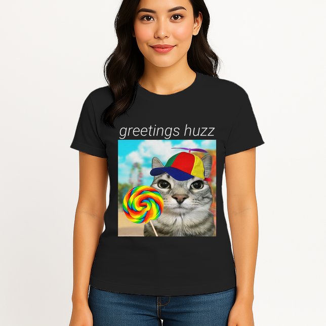 Greetings Huzz Funny Gen Z Gen Alpha Slang Meme Gift Womens T-Shirt