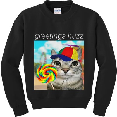 Greetings Huzz Funny Gen Z Gen Alpha Slang Meme Gift Kids Sweatshirt