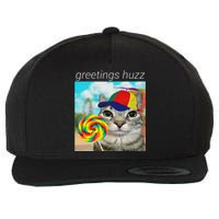 Greetings Huzz Funny Gen Z Gen Alpha Slang Meme Gift Wool Snapback Cap