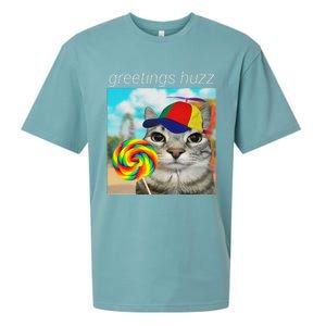 Greetings Huzz Funny Gen Z Gen Alpha Slang Meme Gift Sueded Cloud Jersey T-Shirt