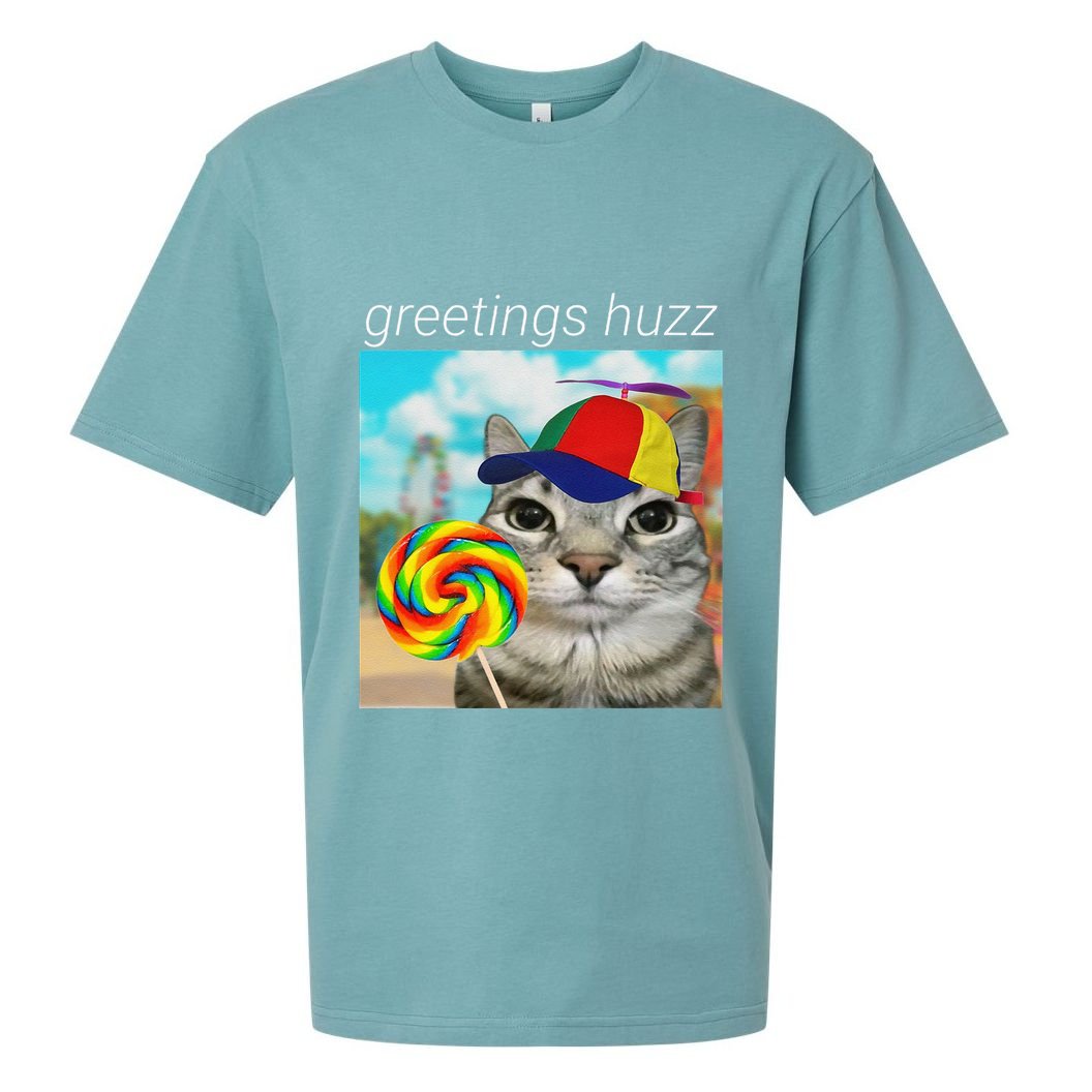 Greetings Huzz Funny Gen Z Gen Alpha Slang Meme Gift Sueded Cloud Jersey T-Shirt
