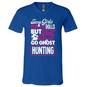 Ghost Hunting Female Paranormal Investigator Gift V-Neck T-Shirt