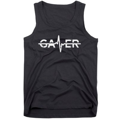 Gamer Heartbeat Funny Video Gaming Tank Top