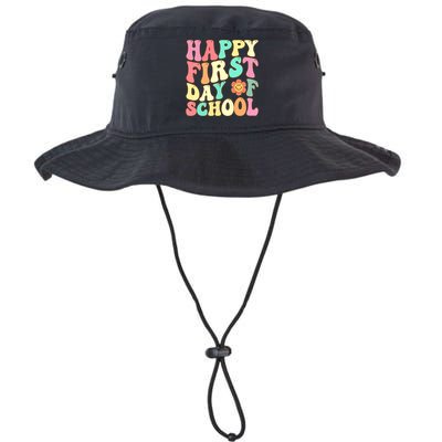 Groovy Happy First Day Of School Teacher Back To School Cool Gift Bucket Hat