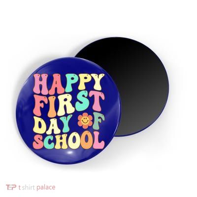 Groovy Happy First Day Of School Teacher Back To School Cool Gift Magnet