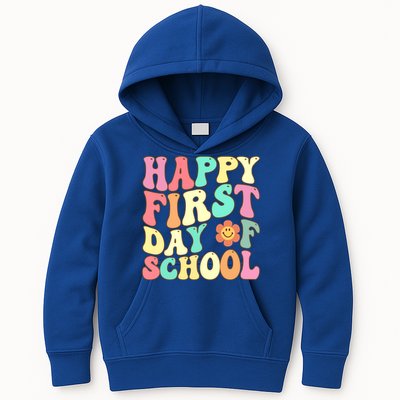 Groovy Happy First Day Of School Teacher Back To School Cool Gift Kids Hoodie