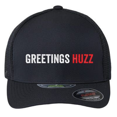 Greetings Huzz Funny Gen Z Gen Alpha Slang Viral Flexfit Unipanel Trucker Cap