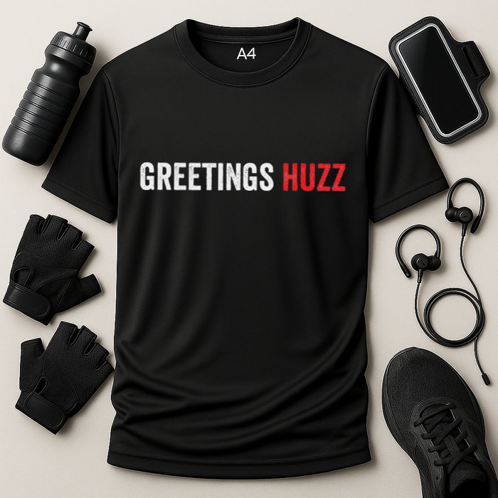 Greetings Huzz Funny Gen Z Gen Alpha Slang Viral Cooling Performance Crew T-Shirt