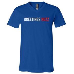 Greetings Huzz Funny Gen Z Gen Alpha Slang Viral V-Neck T-Shirt