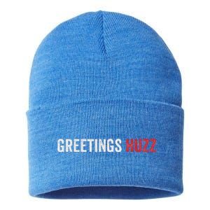 Greetings Huzz Funny Gen Z Gen Alpha Slang Viral Sustainable Knit Beanie