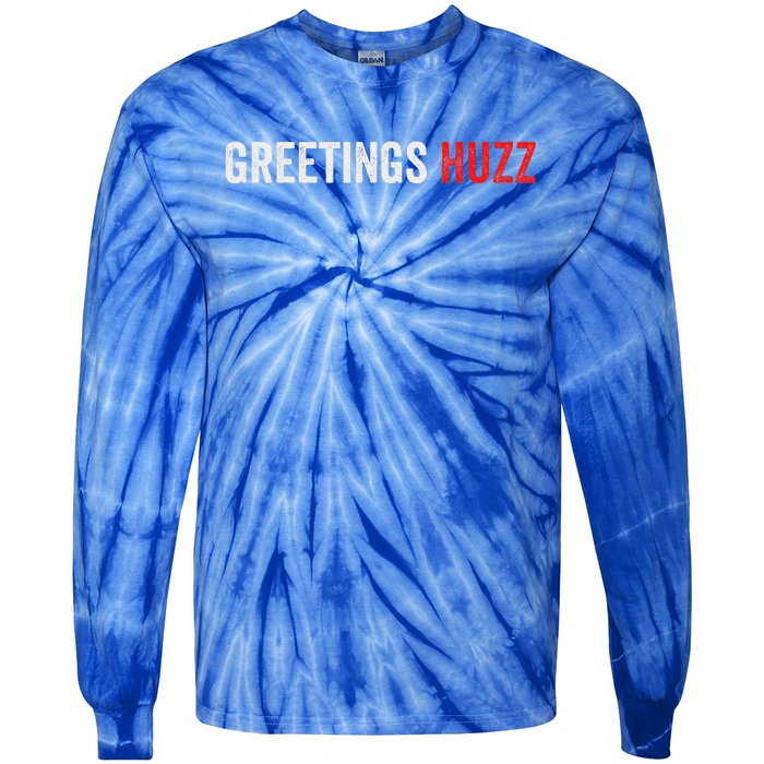 Greetings Huzz Funny Gen Z Gen Alpha Slang Viral Tie-Dye Long Sleeve Shirt