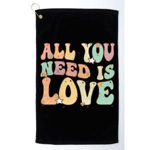 Groovy Hippie Flower All You Need Is Love Gift Platinum Collection Golf Towel