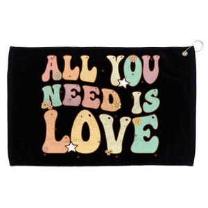 Groovy Hippie Flower All You Need Is Love Gift Grommeted Golf Towel