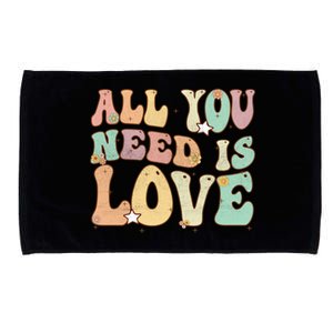 Groovy Hippie Flower All You Need Is Love Gift Microfiber Hand Towel