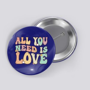 Groovy Hippie Flower All You Need Is Love Gift Button