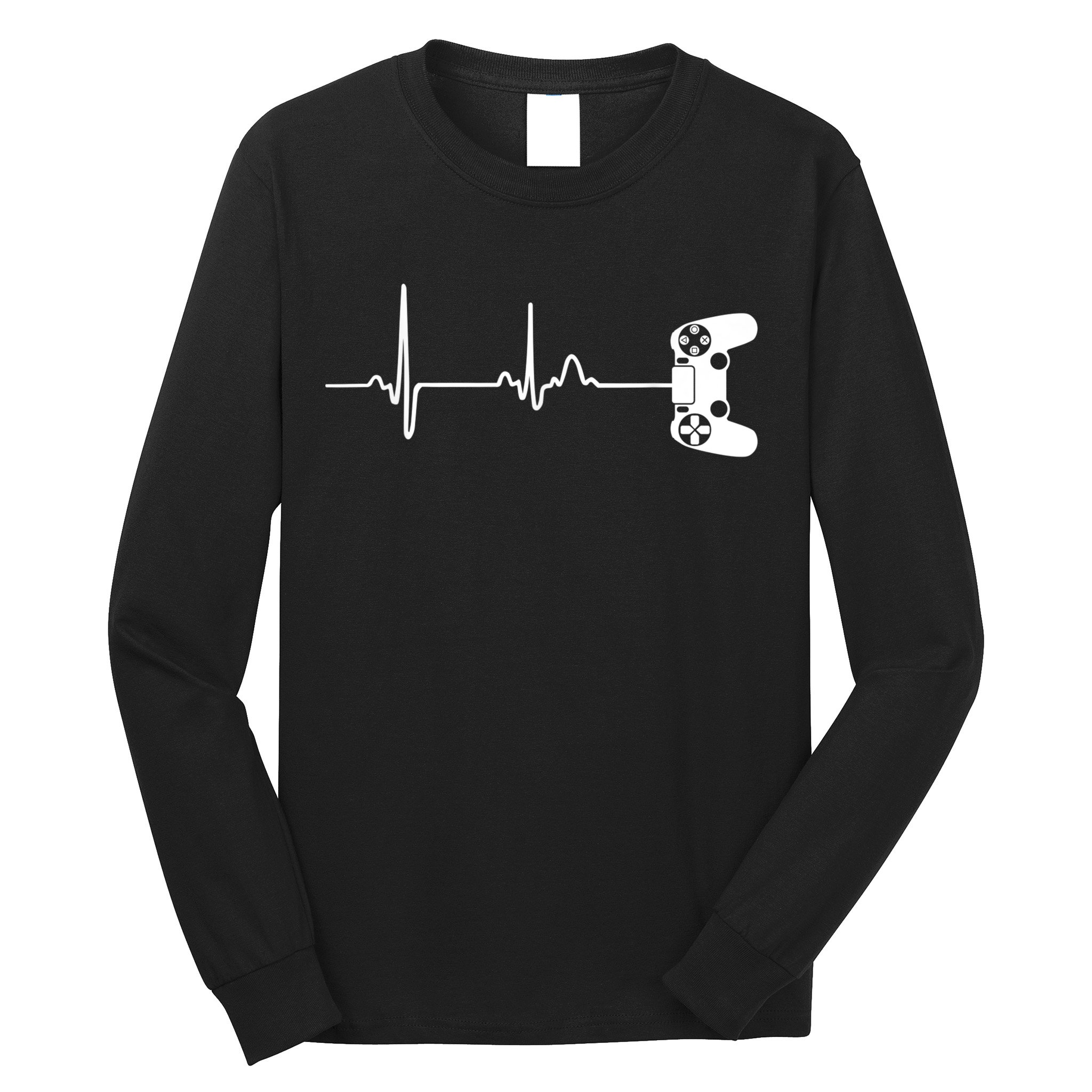 Gamer Heartbeat For Video Game Players Long Sleeve Shirt