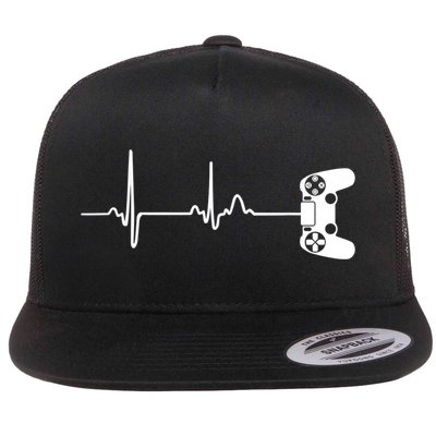 Gamer Heartbeat For Video Game Players Flatbill Hat