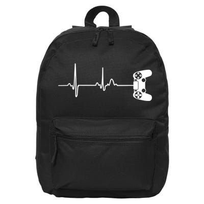 Gamer Heartbeat For Video Game Players 16 in Basic Backpack
