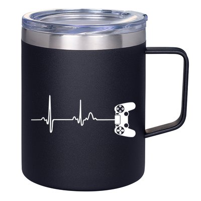 Gamer Heartbeat For Video Game Players 12oz Stainless Steel Coffee Mug