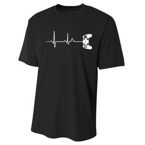 Gamer Heartbeat For Video Game Players Performance Sprint T-Shirt