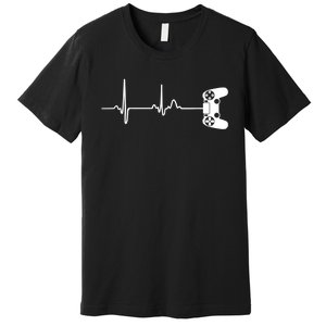 Gamer Heartbeat For Video Game Players Premium T-Shirt