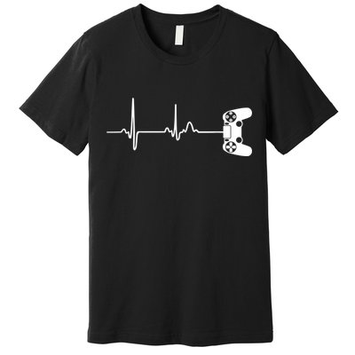 Gamer Heartbeat For Video Game Players Premium T-Shirt