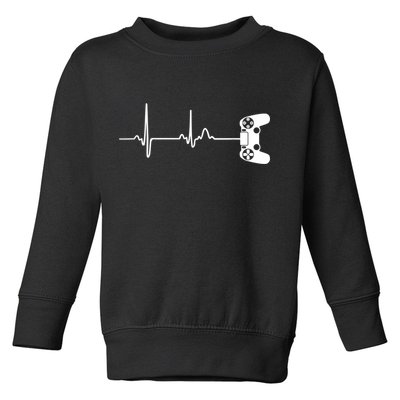 Gamer Heartbeat For Video Game Players Toddler Sweatshirt