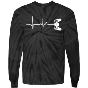 Gamer Heartbeat For Video Game Players Tie-Dye Long Sleeve Shirt