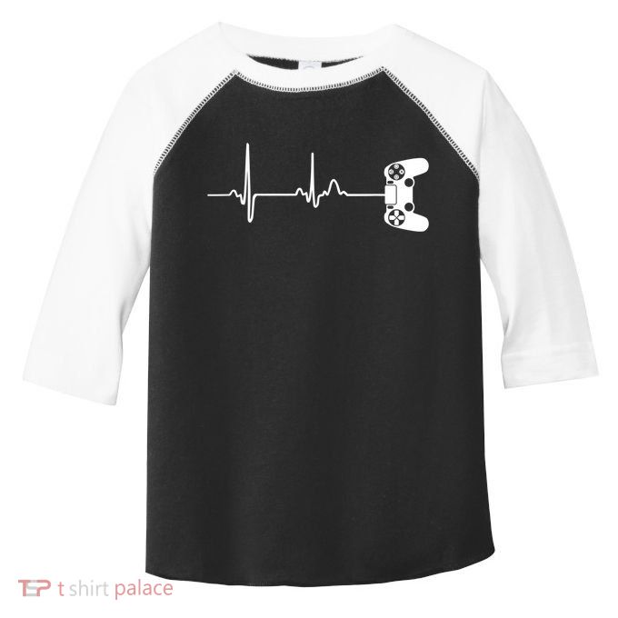 Gamer Heartbeat For Video Game Players Toddler Fine Jersey T-Shirt