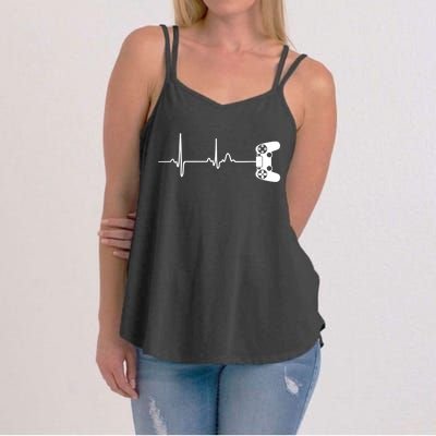 Gamer Heartbeat For Video Game Players Women's Strappy Tank