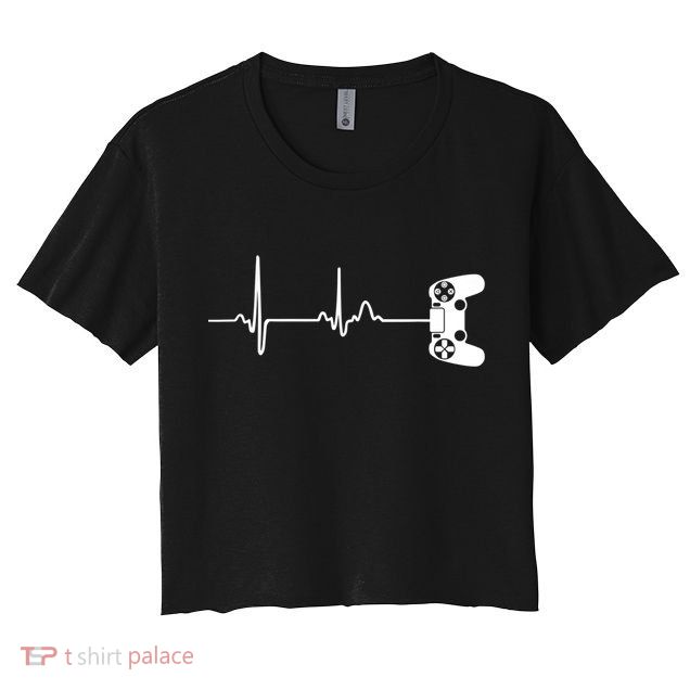 Gamer Heartbeat For Video Game Players Crop Top