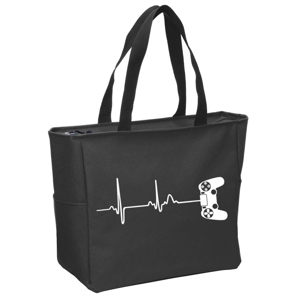 Gamer Heartbeat For Video Game Players Zip Tote Bag