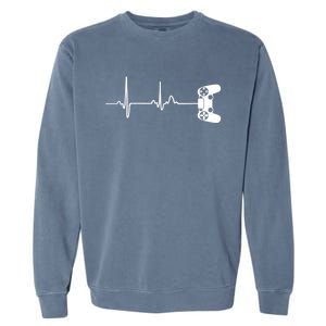 Gamer Heartbeat For Video Game Players Garment-Dyed Sweatshirt