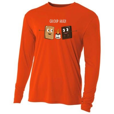 Group Hug Funny Smores Camping Roasting Outdoor Cooling Performance Long Sleeve Crew