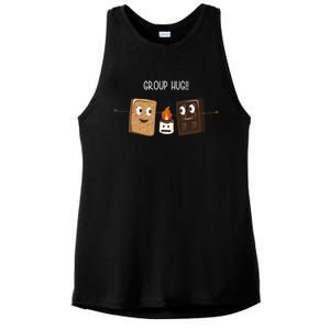 Group Hug Funny Smores Camping Roasting Outdoor Ladies PosiCharge Tri-Blend Wicking Tank