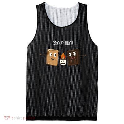 Group Hug Funny Smores Camping Roasting Outdoor Mesh Reversible Basketball Jersey Tank