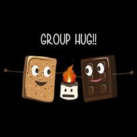 Group Hug Funny Smores Camping Roasting Outdoor Ladies Long Sleeve Shirt