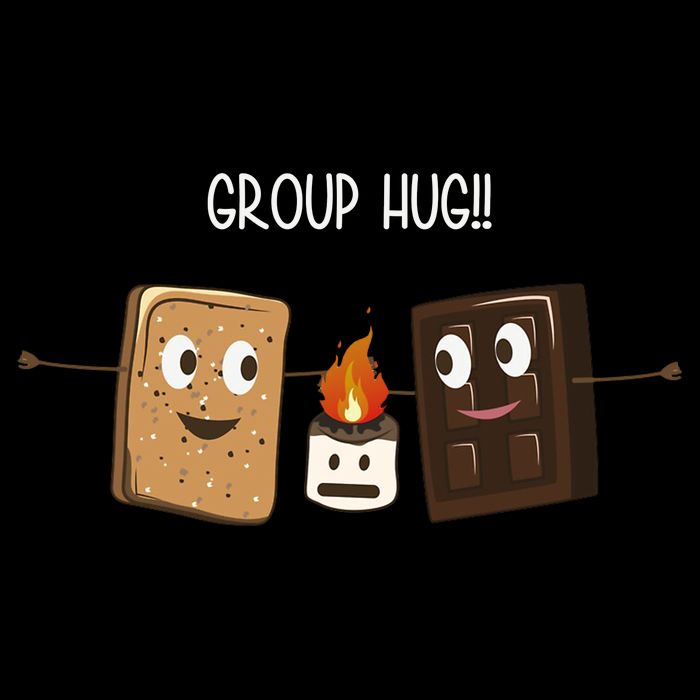 Group Hug Funny Smores Camping Roasting Outdoor Ladies Long Sleeve Shirt