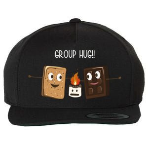 Group Hug Funny Smores Camping Roasting Outdoor Wool Snapback Cap