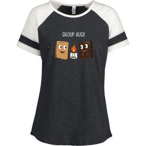 Group Hug Funny Smores Camping Roasting Outdoor Enza Ladies Jersey Colorblock Tee