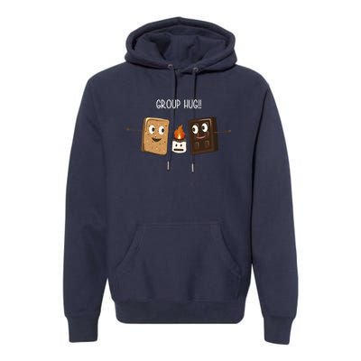 Group Hug Funny Smores Camping Roasting Outdoor Premium Hoodie