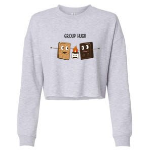 Group Hug Funny Smores Camping Roasting Outdoor Cropped Pullover Crew