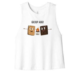 Group Hug Funny Smores Camping Roasting Outdoor Women's Racerback Cropped Tank