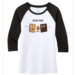 Group Hug Funny Smores Camping Roasting Outdoor Women's Tri-Blend 3/4-Sleeve Raglan Shirt