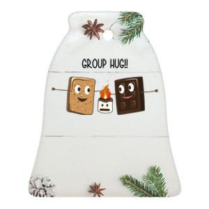 Group Hug Funny Smores Camping Roasting Outdoor Ceramic Bell Ornament