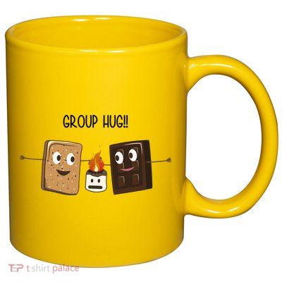 Group Hug Funny Smores Camping Roasting Outdoor 11oz C Handle Ceramic Mug