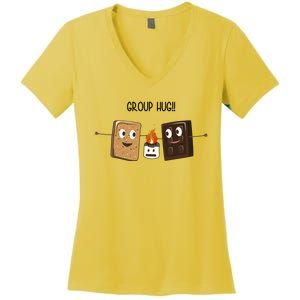 Group Hug Funny Smores Camping Roasting Outdoor Women's V-Neck T-Shirt