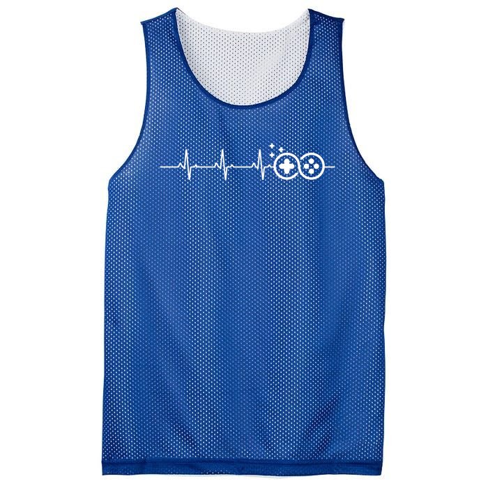 Gamer Heartbeat Funny Video Game Lover Gift Amazing Meaningful Gift Mesh Reversible Basketball Jersey Tank